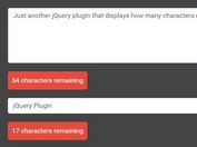 jQuery Plugin To Display Remaining Characters In Text Field - charactersRemaining