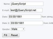 jQuery Plugin To Fill Forms From JavaScript Objects - Form Fill