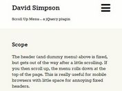 jQuery Plugin To Hide Sticky Navbar When Scrolling Down - Scroll Up Menu