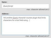 jQuery Plugin To Limit Characters For Text Fields - setCharLimit.js