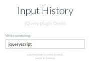 jQuery Plugin To Show Previously Entered Input Values - Input History
