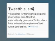 jQuery Plugin To Tweet Quotes From Your Articles - Tweetthis.js