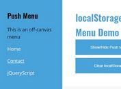 localStorage Enabled jQuery Push Menu Plugin - Toggle.js