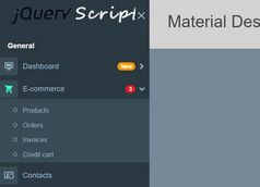 Material Design Inspired Side Navigation Based On Bootstrap 4