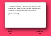 Minimalist Character & Word Counter In jQuery