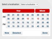 Customizable Multilingual Time Picker For jQuery UI