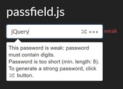 Feature-rich Password Generator & Strenth Indicator - passfield.js