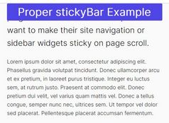 Stick Elements To The Top Of Their Container - Proper stickyBar
