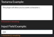 Display Remaining Characters Allowed In Text Field - Character Counter
