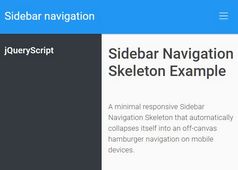 Responsive Sidebar Navigation Skeleton With Bootstrap