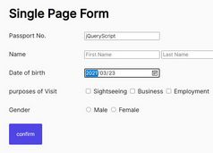 Single Page Signup Form Plugin In jQuery