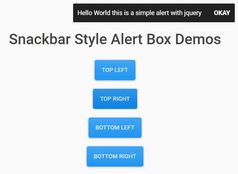Simple Snackbar Style Alert Box Plugin For jQuery