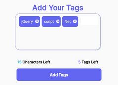 Tags Input With Character/Tag Counter Using jQuery