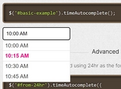 User-friendly Time Picker With Autocomplete - jQuery timeAutocomplete