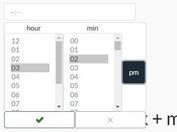 Customizable 12h/24h Time Picker For Bootstrap - Timepicker.js